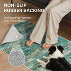 BEIMO 2x6 Runner Rug for Hallway, Turquoise Washable Abstract Non Slip Rug