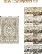 Entryway Rug - 2x3 Washable Rug Runner for Bathroom, Laundry Room, Kitchen, Soft Vintage Hallway Runner for Bedroom, Non-Slip Door Mat Indoor Entrance(Brown,2'x3')