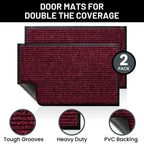 Front Door Mat, Indoor Outdoor Welcome Entryway Entrance Doormat, 48x36 Red
