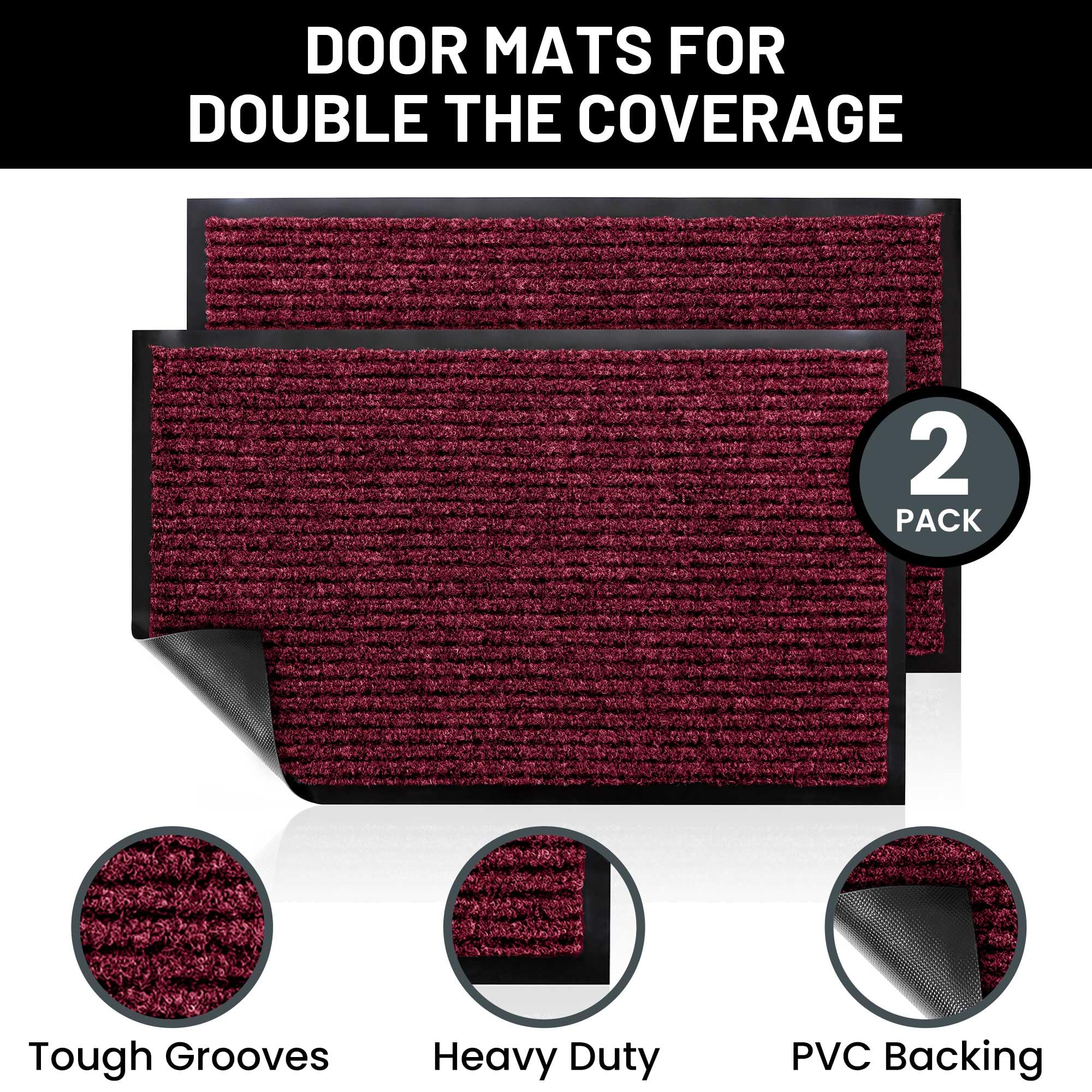 Front Door Mat, Indoor Outdoor Welcome Entryway Entrance Doormat, 48x36 Red