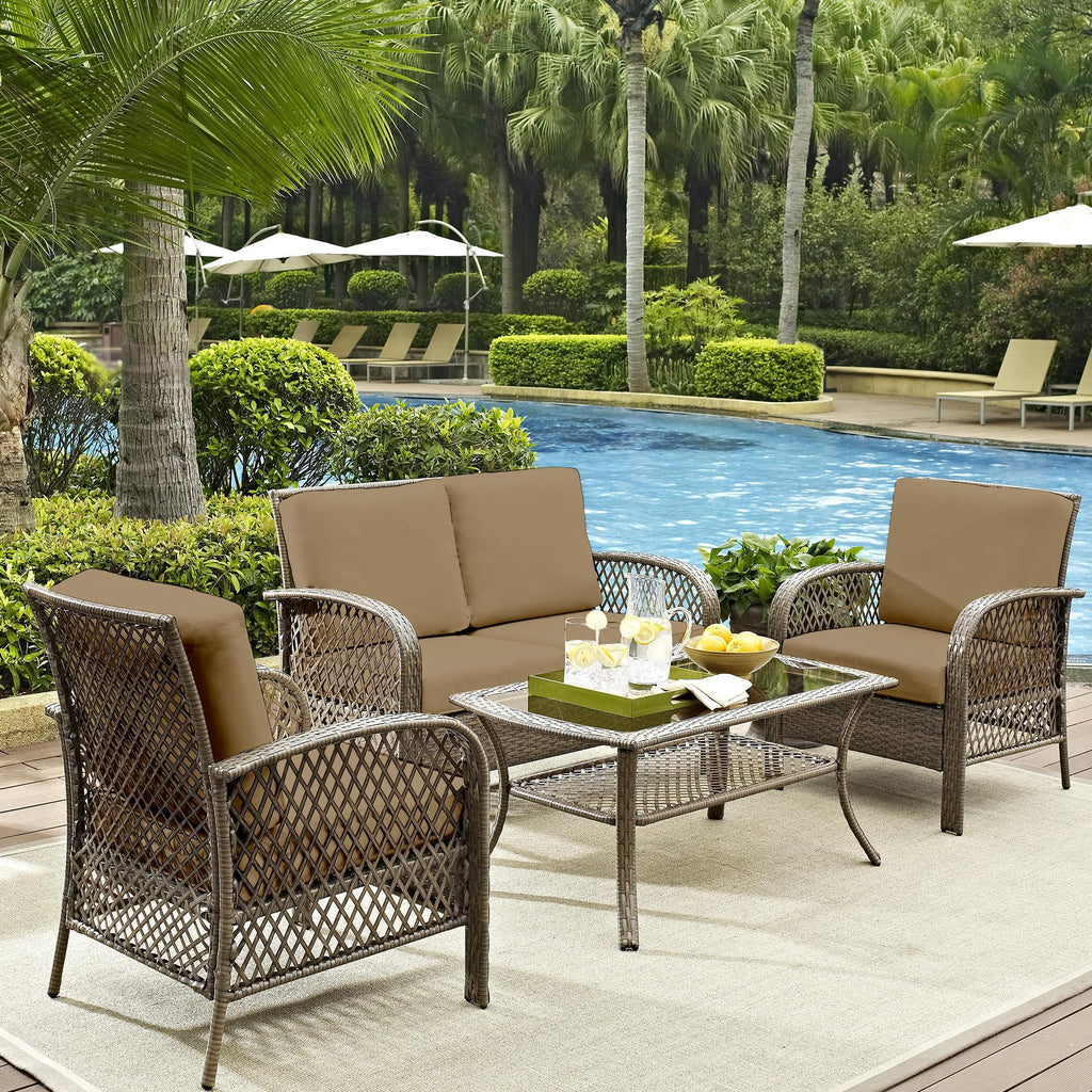 DREAHOTEXTIL 8Pcs Outdoor Cushion Covers, Elastic Patio Cushion Covers
