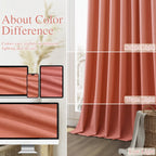 Guken Coral 100% Blackout Linen Curtains 108 Inch Length 2 Panels Set for Living Room Bedroom Back Tab Rod Pocket Thermal Insulated Farmhouse Black Out Drapes Room Darkening,52x108