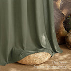 NICETOWN Linen Curtains 84 inch Long, Grommet Thick Linen Blend Window Treatment Vintage & Rustic Style Privacy Added for Bedroom/Living Room, Lichen, W55 x L84, 2 Panels