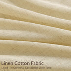 Nanspring Modern Farmhouse Curtains Linen for Living Room 84 Inches Long Cream Yellow Light Filtering Sheer Curtains Back Tab and Rod Pocket Privacy Curtain for Bedroom Office 52x84, 2 Panels