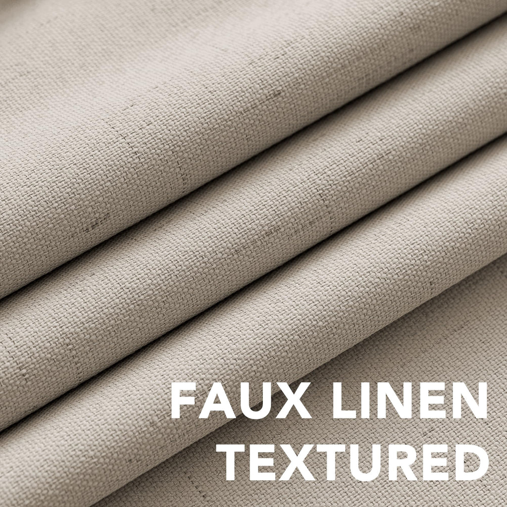 H.VERSAILTEX 100% Blackout Curtains for Bedroom Thermal Insulated Linen Textured Curtains Heat and Full Light Blocking Drapes Living Room Curtains 2 Panel Sets, Cobblestone, 42x63 Inch