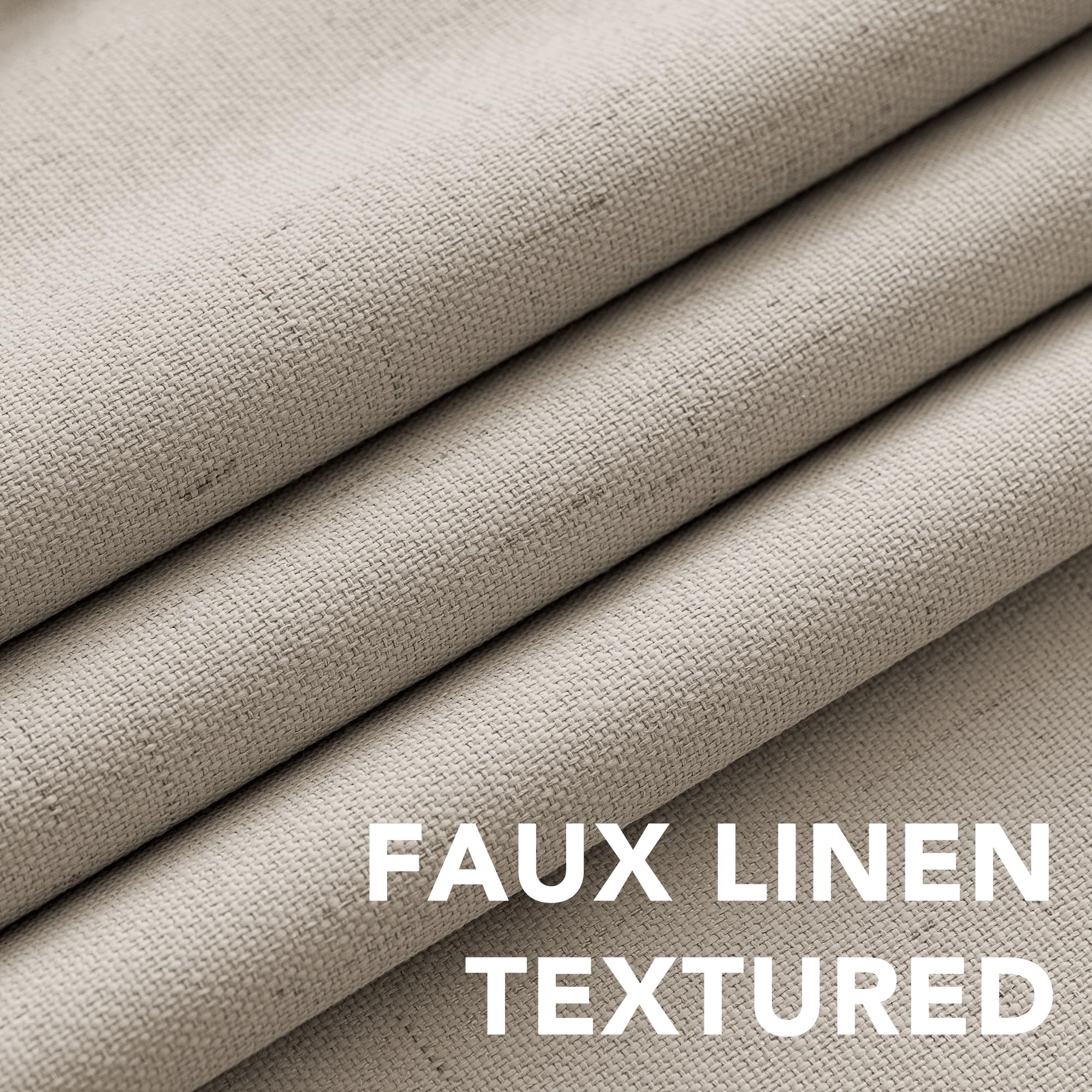 H.VERSAILTEX 100% Blackout Curtains for Bedroom Thermal Insulated Linen Textured Curtains Heat and Full Light Blocking Drapes Living Room Curtains 2 Panel Sets, Cobblestone, 42x63 Inch