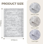 Restydon 5x7 Area Rugs for Living Room,Large Washable Rug,Grey