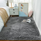 Ophanie Area Rugs for Living Room Bedroom, Washable Non-Slip Fluffy Soft Grey Shag Carpet, Indoor Floor Gray 4x6 Fuzzy Shaggy Living Room Plush Rug for Kids Home Dorm Decor Aesthetic