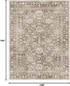 9X12 Area Rugs Machine Washable Rugs for Living Room Bedroom Hallway, Non Slip Indoor Soft Accent Distressed Boho Vintage Print Lightweight Thin Low Pile Carpet (Coffee, 9x12)