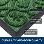 Smiry Front Door Mat Outside Entrance, Low Profile Rubber Doormat, 35x23