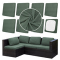DREAHOTEXTIL 8Pcs Outdoor Cushion Covers, Elastic Patio Cushion Covers