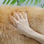 linmopm Faux Fur Rug Sheepskin Shag Fluffy Fuzzy Beige 4x6 ft Rugs for Bedroom Bedside Bed Floor Living Room Plush High-Density Cushion Carpet Super Sofa Cover