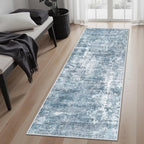 Runner Rug 2'x6' Abstract Washable Non-Slip Runner Rugs for Kitchen Bathroom Laundry Room Blue Vintage Floor Carpet Runners for Hallway Entryway