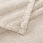 BGment 36 Inch Length Oatmeal Linen Curtains for Kitchen Window - Small Half Drapes Light Filtering Semi Sheer Natural Textured with Rod Pocket for Cafe Bathroom, 2 Panels Set, 30 X 36 Inch
