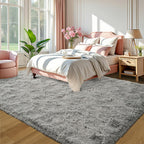 LOCHAS Area Rugs Fluffy Living Room Carpets for Kids Bedroom 3x5, Grey