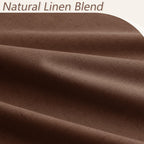 Guken 100% Blackout Curtains 72 Inch Length 2 Panels Set for Living Room Bedroom Back Tab Thermal Insulated Black Out Linen Drapes Room Darkening Window Curtains 72 Inches Long,Rustic Brown