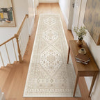 zesthome Washable Runner Rug 2.5x8 - Stain Resistant Entryway Rug,Ultra-Thin Kitchen Rugs, Anti Slip Backing Runner Rugs for Entrance Laundry Room Indoor Hallway (Cream/Beige,2.5'x8')