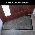 Sierra Concepts Front Door Mat Welcome Mats 2-Pack - Indoor Outdoor Entryway Mats for Shoe Scraper, Ideal for Inside Outside Home High Traffic Area, Battleship Gray 30 Inch x 17 Inch