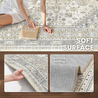 zesthome Washable Runner Rug 2.5x8 - Stain Resistant Entryway Rug,Ultra-Thin Kitchen Rugs, Anti Slip Backing Runner Rugs for Entrance Laundry Room Indoor Hallway (Beige,2.5'x8')