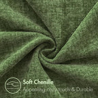 MIULEE Pack of 2 Couch Throw Pillow Covers 20x20Inch Soft Moss Green Spring Chenille Pillow Covers for Sofa Living Room Solid Dyed Pillow Cases