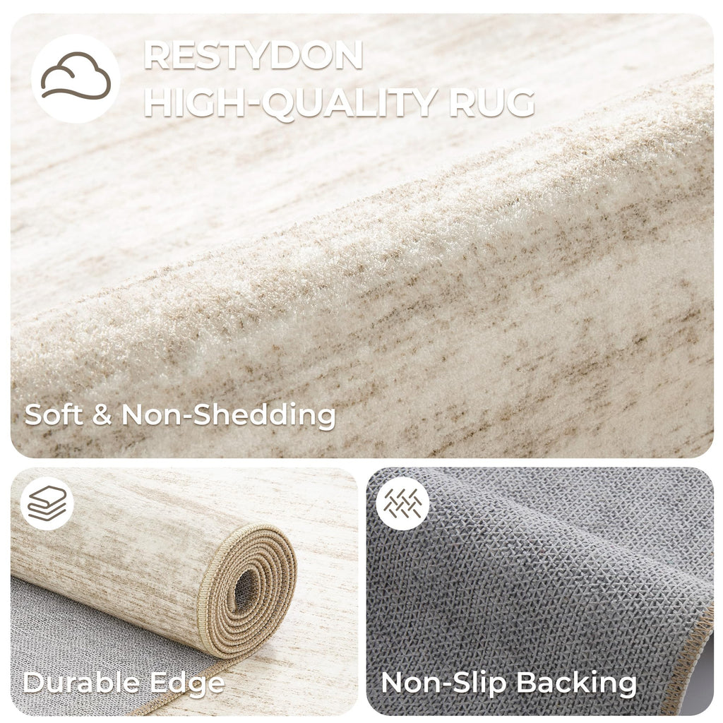 Restydon 2x12 Runner Rug Non Slip,Washable Hallway Runner Rug,Brown