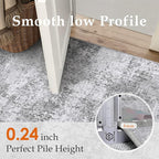 PureCozy 5x7 Grey Area Rug Washable Non Slip Modern Abstract Living Room Carpet Neutral Low Pile Soft Gray Bedroom Contemporary Throw Rug Indoor for Kitchen Office Laundry Dining Room