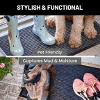 Sierra Concepts Front Door Mat X-Large Welcome Floor Mats - Entryway Indoor Outdoor Entrance Doormat, Patio, Porch, Muddy Dog Shoe, Inside Outside Low Profile 48x36in, 2-Pack Red