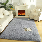 LOCHAS Area Rugs Fluffy Living Room Carpets for Kids Bedroom 3x5, Grey
