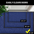 Sierra Concepts Front Door Mat X-Large Welcome Floor Mats - Entryway Indoor Outdoor Entrance Doormat, Patio, Porch, Muddy Dog Shoe, Inside Outside Low Profile 48x36in, 2-Pack Blue