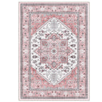OPPODREAM Soft Area Rugs 4x6, Persian-Inspired Washable Rug, Pink