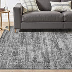 UERMEI 5x7 Area Rug Living Room Rugs - Washable Neutral Modern Abstract Soft Thin Rug Indoor Floor No Slip Rug Carpet for Bedroom Under Dining Table Home Office Decor - Dark Gray