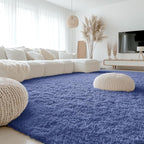 OLANLY 9x12 Machine Washable Large Area Rugs for Living Room, Bedroom, Soft Fluffy Shaggy Bedside Rug, Indoor Floor Carpet for Kids Girls and Boys, Dorms, Nursery, Home Decor Aesthetic, Denim Blue