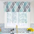 Beauoop Moroccan Valance Curtains for Kitchen Cafe Aqua Grey 52x18 1 Panel