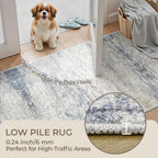 Restydon 2x12 Runner Rug Non Slip,Washable Hallway Runner Rug,Blue