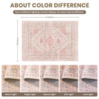 zesthome Pink Rugs for Bedroom-8x12 Area Rugs for Living Room,Girls Room