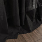 Vintage Black Linen Curtains for Living Room 120 Inches Long Light Filtering Semi Sheer Curtain Back Tab Floor to Ceiling High Window Gothic Vintage Decor Drapes for Bedroom Office 52x120,2 Panels