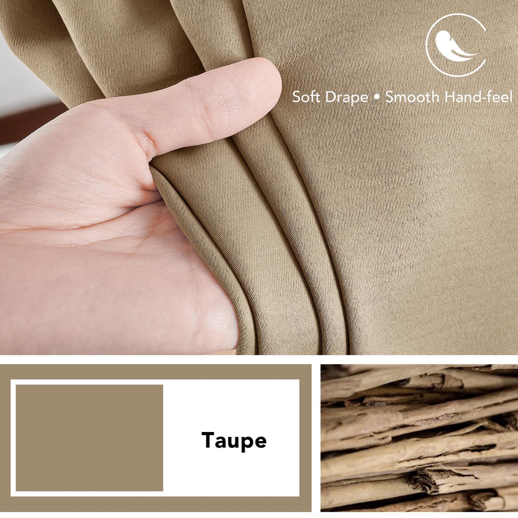 Deconovo Blackout Curtains for Bedroom, Living Room Curtains 63 Inches Long