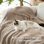 Bedsure Gentlesoft Cozy Knit Throw Blanket - Super Soft Fluffy Blanket for Couch, Bed, Sofa, Lightweight Warm All Season Plush Blankets, Mothers Day, Birthday Gifts for Women Men, Brown, 50x60 Inches