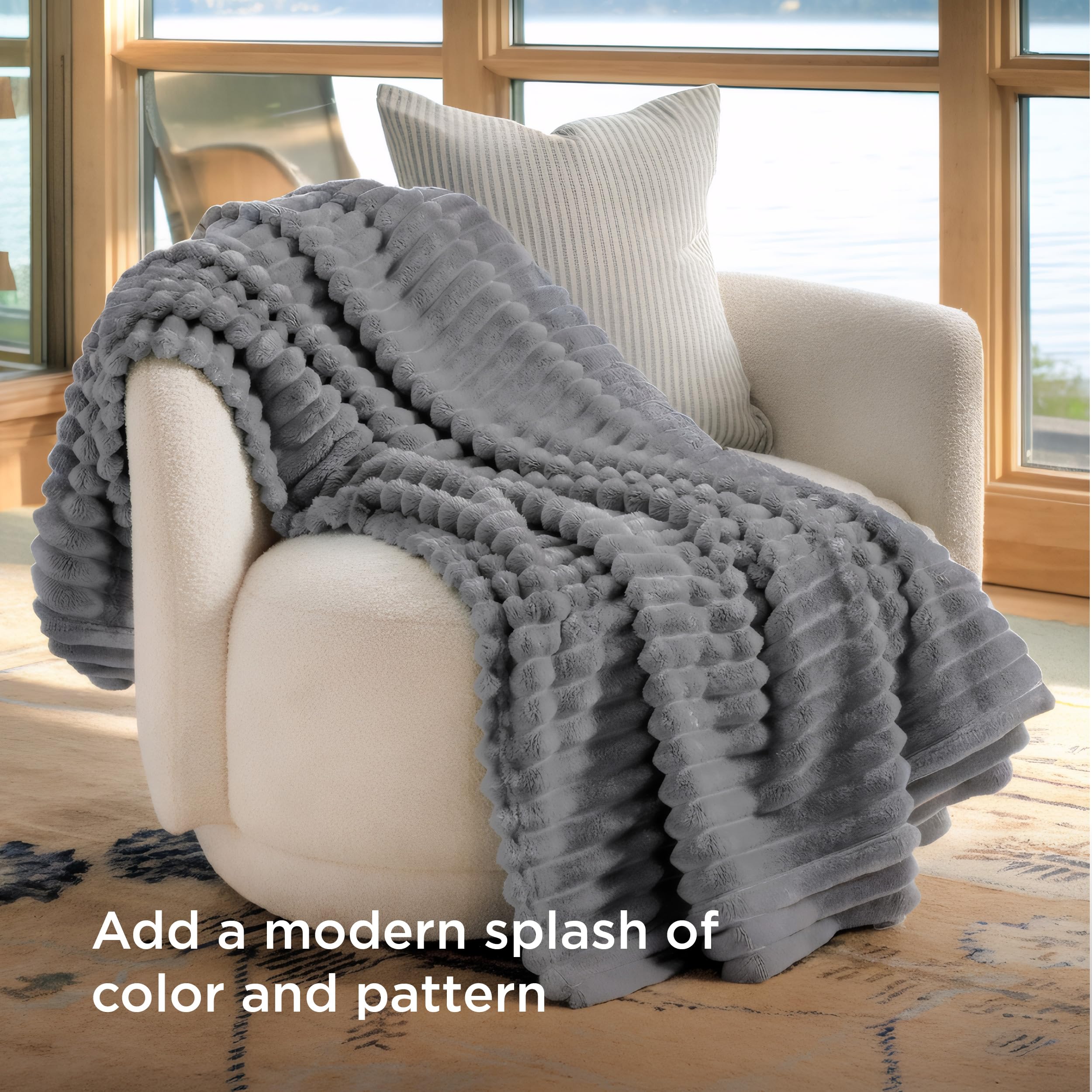 Bedsure Soft Twin XL Blanket for Bed Dorm Frost Gray 66"x90"