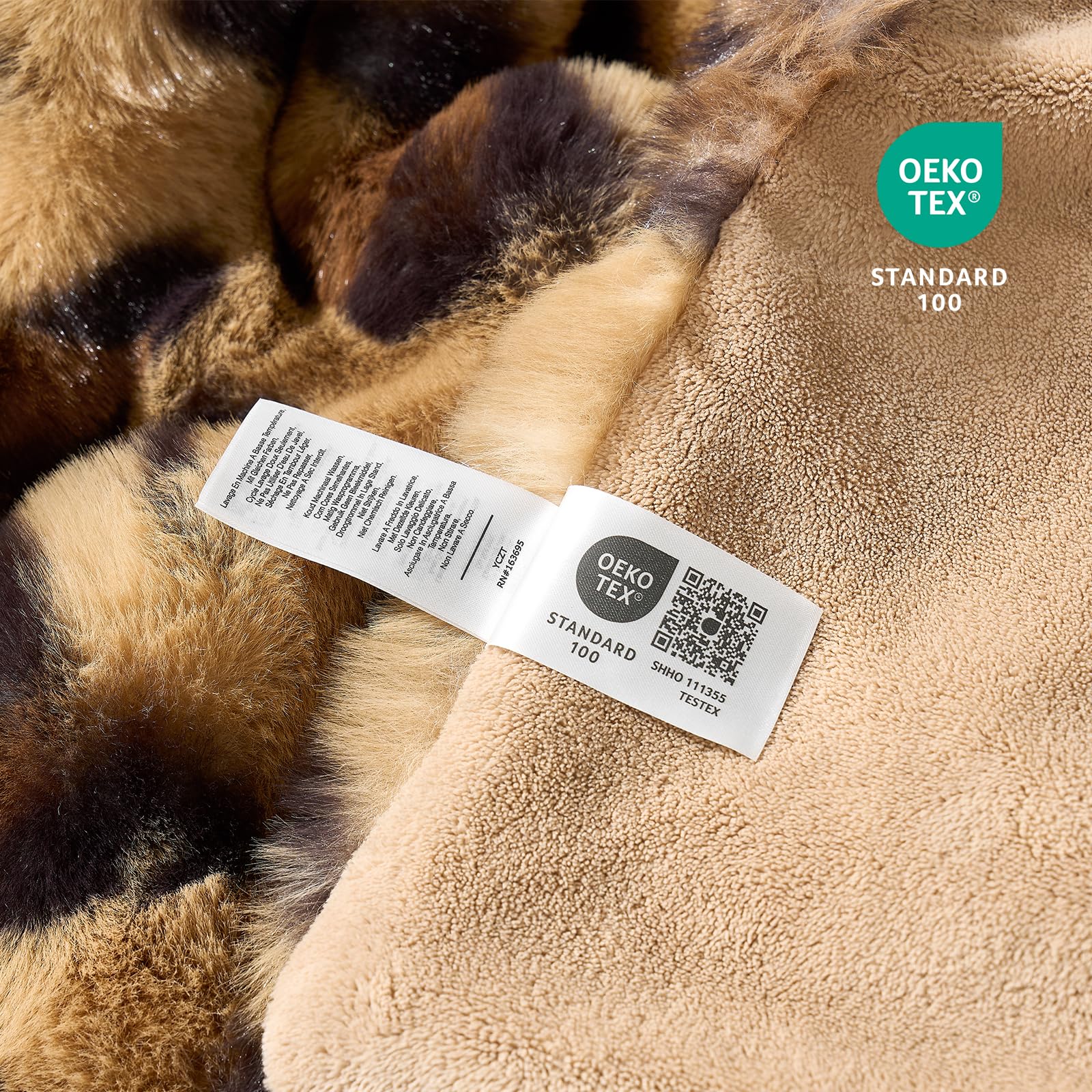 Cozy Bliss Cheetah Leopard Print Faux Fur Throw Blanket for Couch, Fuzzy Soft Plush Thick Bubble Blanket for Sofa Bedroom Living Room, 60x80 Inches Brown