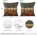 Rustic William Morris Inspired Autumn Forest Decor Throw Pillow Covers 18x18, Vintage Botanical Nature Decorative Throw Pillow Covers for Home Bedroom Living Room,Fall Home Room Decor