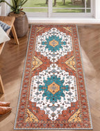 SERISSA 3x5 Washable Non Slip Boho Area Rug for Bedroom，Rust — 2' x 5' (Runner)
