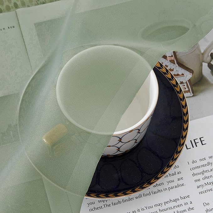 Aiyufeng Long Sheer Curtains for Bedroom, Semi Sheer Privacy Curtains & Drapes Harsh Sunlight Filter for Hallway Window Guest Room Country House, 40 x 120 inches Long, 2 Panels