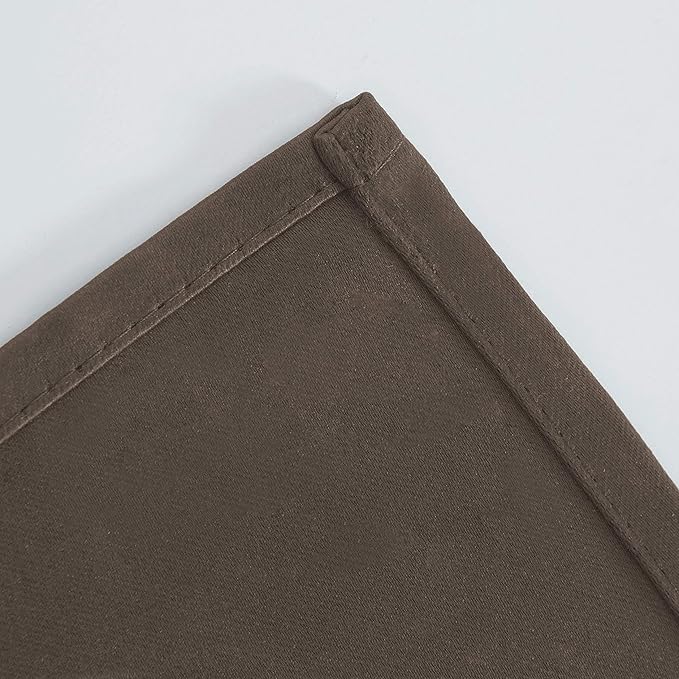 LEMOMO Chocolate Brown Blackout Curtains 52 x 63 Inch Length/Set of 2 Curtain Panels/Thermal Insulated Room Darkening Blackout Curtains for Bedroom