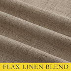 NICETOWN Burlap Vintage Open Linen Weave Flax Thermal Curtains, 100% Blackout Curtains 120" Long for Dining Room, Soundproof Window Treatment Drapes for Home Office, 62" Wide Per Panel, Set of 2