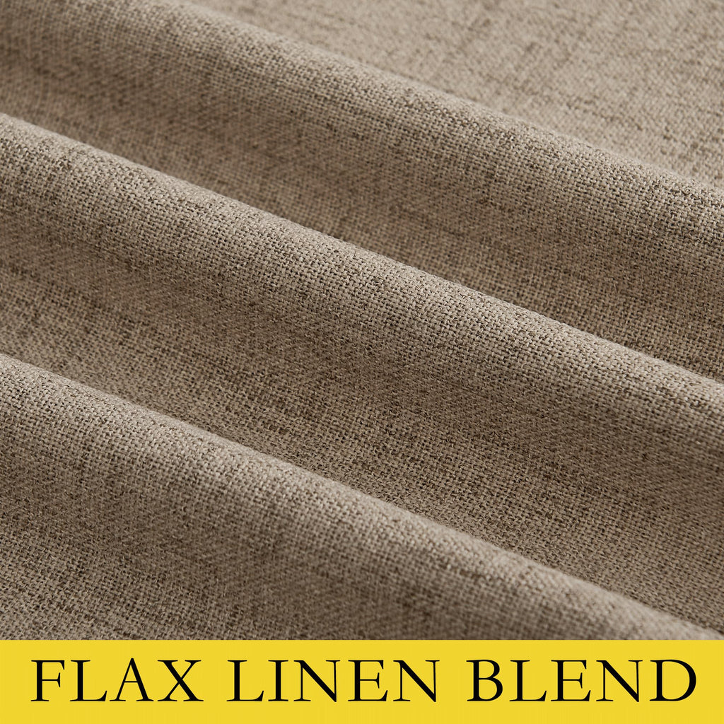 NICETOWN Burlap Vintage Open Linen Weave Flax Thermal Curtains, 100% Blackout Curtains 102" Long for Dining Room, Soundproof Window Treatment Drapes for Hall Room, 52" Wide Per Panel, Set of 2