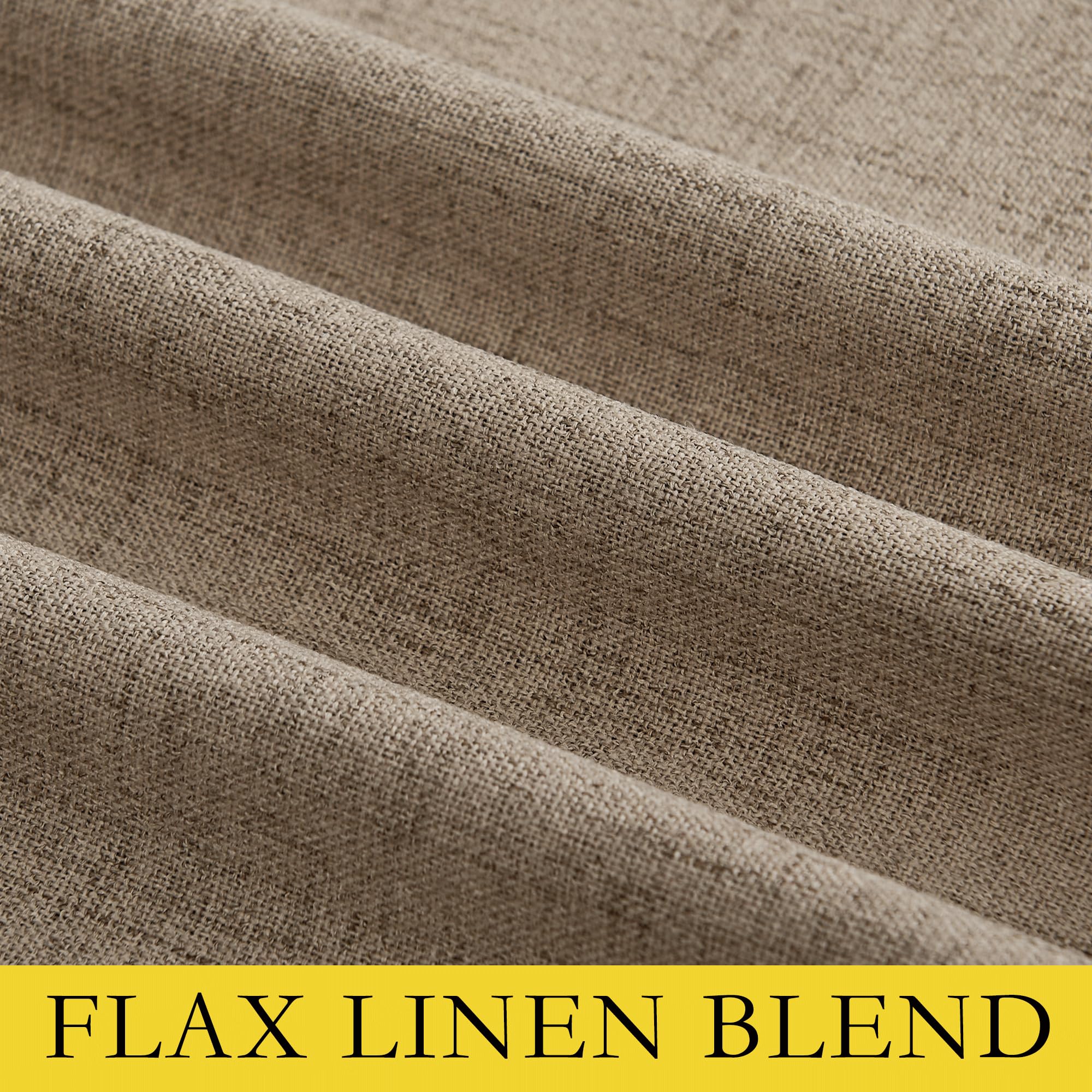 NICETOWN Burlap Vintage Open Linen Weave Flax Thermal Curtains, 100% Blackout Curtains 102" Long for Dining Room, Soundproof Window Treatment Drapes for Hall Room, 52" Wide Per Panel, Set of 2