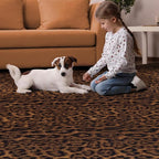 Faux Antelope Cheetah Print Rug, Leopard Rug 6.2x8.2 Faux Animal Print Skin Cheetah Area Rug for Bedroom Living Room Animal Fur Hide Rustic Dark Brown