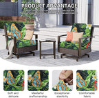8Pcs Outdoor Cushion Covers, Patio Cushion Covers,Stretch Elastic Slipcovers, Replacement Washable & Reusable Furniture Protector for Patio Couch (Green and Lush,Cover Only)