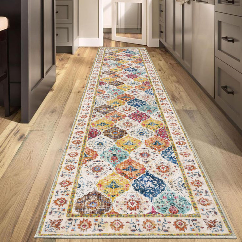 HEBE Hallway Runner Rug 2'x10', Washable Non Slip Kitchen Rug Runner